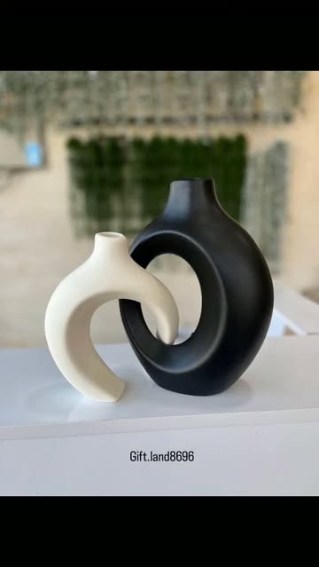 گلدان دوپا بزرگ دو رنگ طرح مات